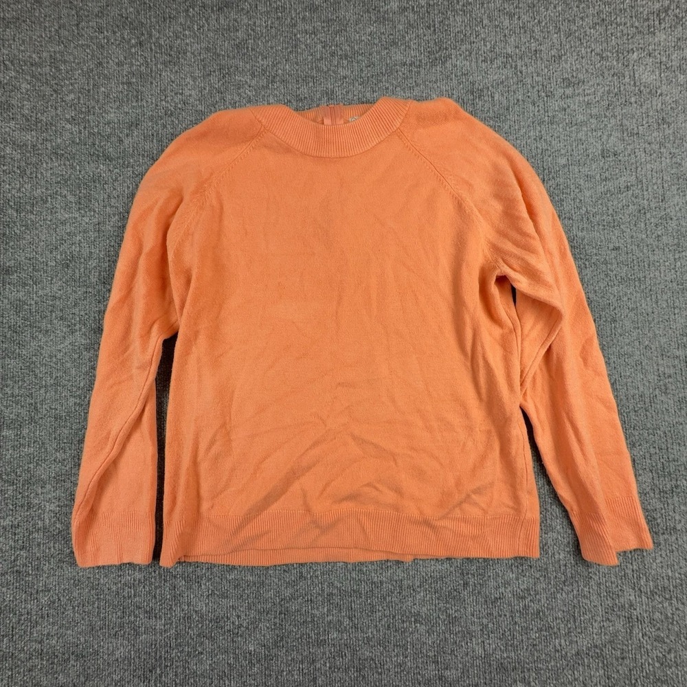 Nouveaux Sweater Womens XL Orange Mock Neck Zip Back Raglan Knit Pullover